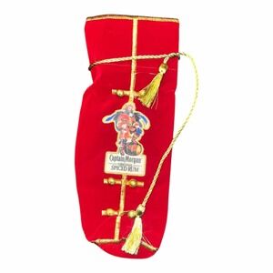 Captain Morgan Spiced Rum Bottle Cover Red Velvet Gold Tassel Caribbean